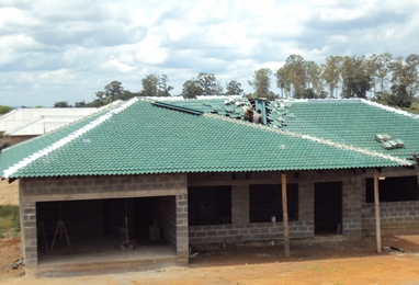 Green concrete roofing tiles